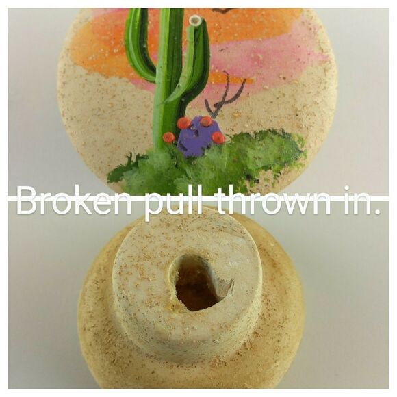 10 Southwestern clay hand-painted cabinet pulls - Picture 16 of 16